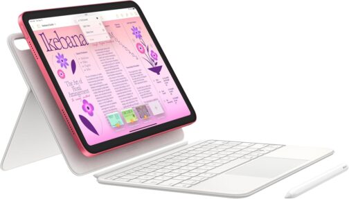 Apple iPad (10th Generation): with A14 Bionic chip, 10.9-inch Liquid Retina Display, 256GB, Wi-Fi 6, 12MP front/12MP Back Camera, Touch ID, All-Day Battery Life  Pink