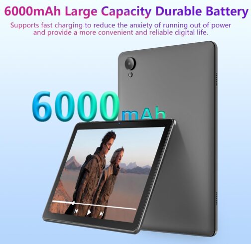2024 Tablet 10 Inch Android 14 Tablets, 12GB RAM+128GB ROM(Expand to 1TB), Octa Core 1280 * 800 IPS HD Display Android Tablet, Unisoc A523 CPU, 5G/2.4G WiFi, Dual 5MP+8MP Camera,(Gray)
