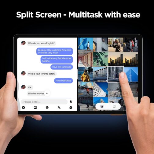 Android Tablet, 10.1 inch Android 15 Tablet, Octa-core CPU, 2 Years Protection, RAM 12GB, ROM 64GB (Up to 2 TB), 800×1280 Resolution, WiFi 6 & Bluetooth 5.4, Dual Speakers, 5MP+8MP, 6000mAh, Black