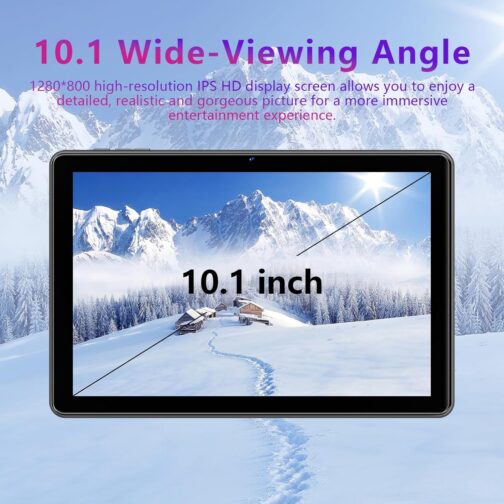 2024 Tablet 10 Inch Android 14 Tablets, 12GB RAM+128GB ROM(Expand to 1TB), Octa Core 1280 * 800 IPS HD Display Android Tablet, Unisoc A523 CPU, 5G/2.4G WiFi, Dual 5MP+8MP Camera,(Gray)